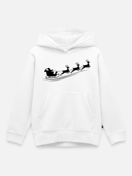 Weihnachtsmann Schlitten Rentiere - Kinder Premium Organic Hoodie - Weiß