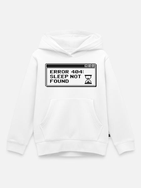 404 Schlaf Nicht Gefunden Pixeldesign - Kinder Premium Organic Hoodie - Weiß