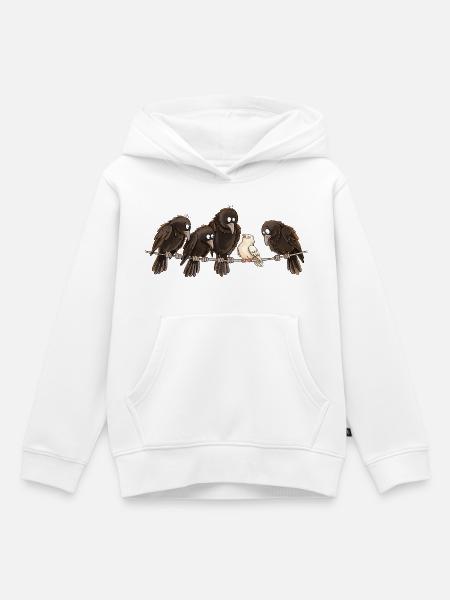 Krähen Raben Taube Statement Anderssein Vogel - Kinder Premium Organic Hoodie - Weiß