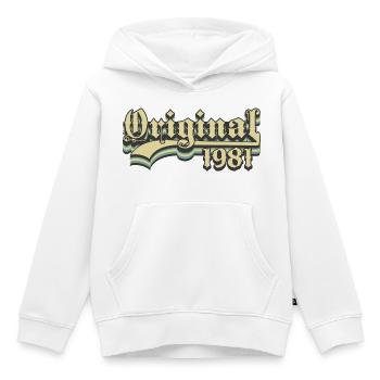 Geboren in 1981 - Kinder Premium Organic Hoodie - Weiß - Vorne - AI Model Kid Female (0cm)