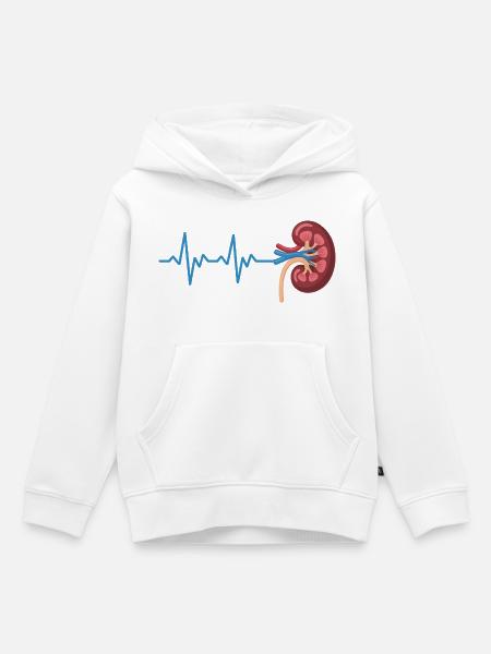 Nierenrhythmus Grafik - Kinder Premium Organic Hoodie - Weiß