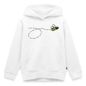 Flotte abeille 2 - Sweat Premium à capuche enfant bio - blanc - Devant - AI Model Kid Female (0cm)