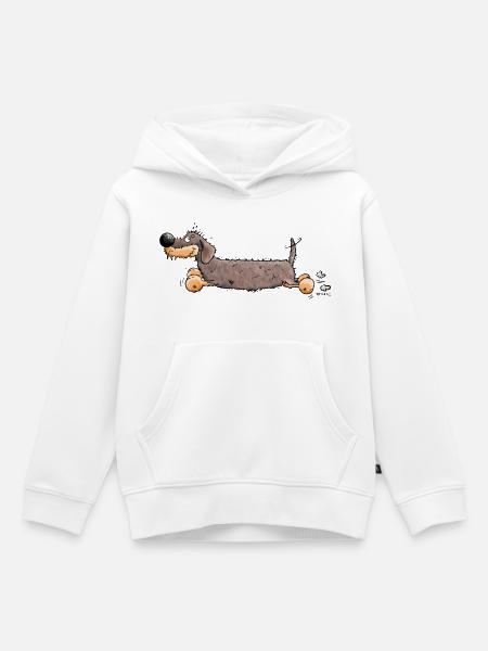 Flotter Dackel - Kinder Premium Organic Hoodie - Weiß