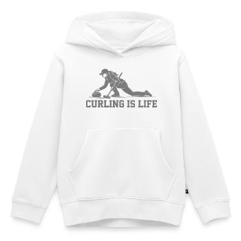 Curling  Is Life Wintersport Fan - Kinder Premium Organic Hoodie - Weiß - Vorne - AI Model Kid Female (0cm)
