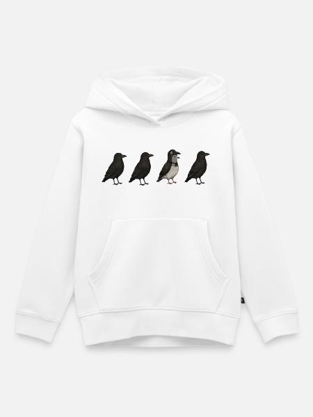 Pigeon Imposter – Crow Disguise Meme - Kinder Premium Organic Hoodie - Weiß