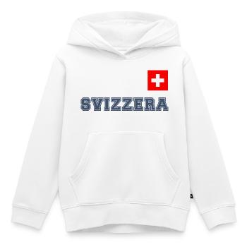 SVIZZERA - SCHWEIZ Trikot Look - mit Fahne Flagge - Kinder Premium Organic Hoodie - Weiß - Vorne - AI Model Kid Female (0cm)