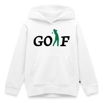 golf - Sweat Premium à capuche enfant bio - blanc - Devant - AI Model Kid Female (0cm)