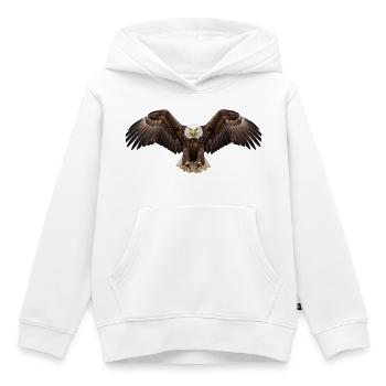 Schwebende Flügel des Weißkopfseeadlers - Kinder Premium Organic Hoodie - Weiß - Vorne - AI Model Kid Female (0cm)