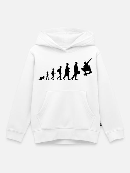 Skateboarder Evolution - Kinder Premium Organic Hoodie - Weiß