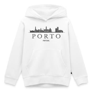 Porto Skyline, Porto Portugal - Kinder Premium Organic Hoodie - Weiß - Vorne - AI Model Kid Female (0cm)