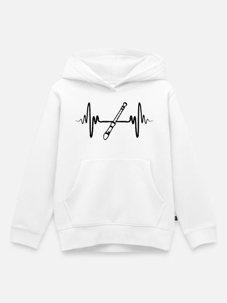 Flöte - Kinder Premium Organic Hoodie - Weiß