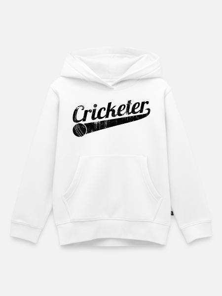 Kricketspieler - Kinder Premium Organic Hoodie - Weiß