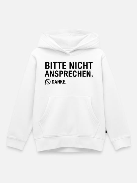 Bitte nicht ansprechen. Danke. | Introvertiert - Kinder Premium Organic Hoodie - Weiß