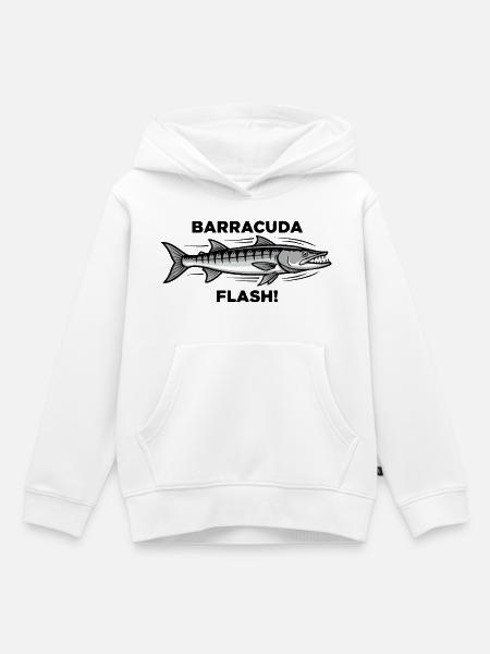 Barracuda Flash Predator Sea Barracuda - Kinder Premium Organic Hoodie - Weiß