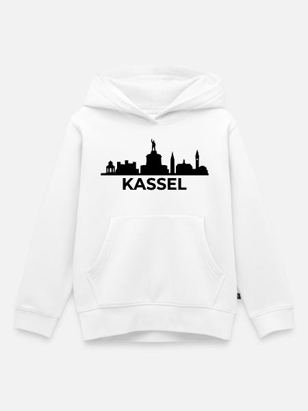 Kassel Wahrzeichen Silhouette skyline - Kinder Premium Organic Hoodie - Weiß