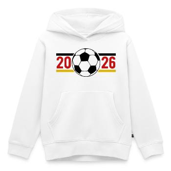 Fußball Banner 2026 - Kinder Premium Organic Hoodie - Weiß - Vorne - AI Model Kid Female (0cm)