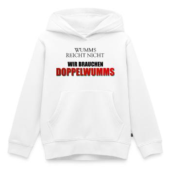 Wumms, Doppelwumms, Scholz, Politik, Sprüche - Kinder Premium Organic Hoodie - Weiß - Vorne - AI Model Kid Female (0cm)