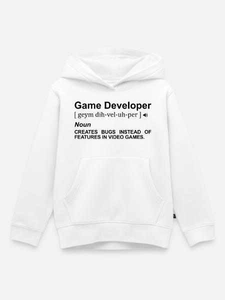 Spieleentwickler Wörterbuch - Kinder Premium Organic Hoodie - Weiß