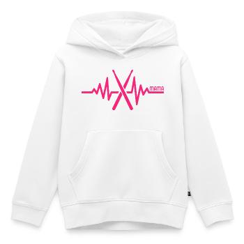 Batterie Maman Percussionniste - Sweat Premium à capuche enfant bio - blanc - Devant - AI Model Kid Female (0cm)