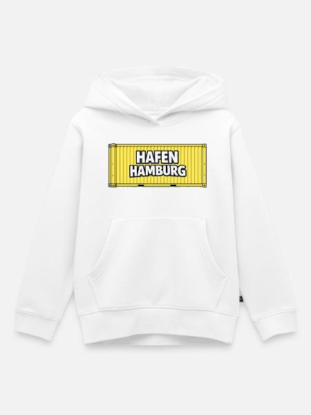 Hafen Hamburg Container gelb - Kinder Premium Organic Hoodie - Weiß