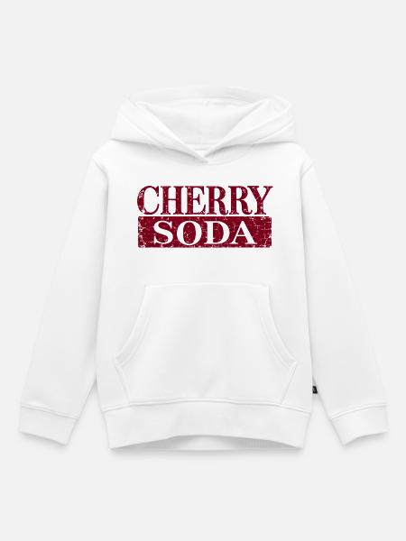 Distressed Cherry Soda - Kinder Premium Organic Hoodie - Weiß