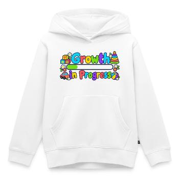 child growth - Kinder Premium Organic Hoodie - Weiß - Vorne - AI Model Kid Female (0cm)