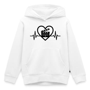 Kino Herz Filmklappe - Kinder Premium Organic Hoodie - Weiß - Vorne - AI Model Kid Female (0cm)