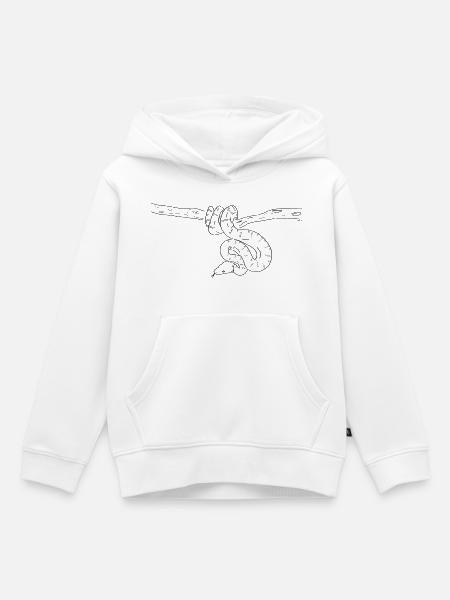 Snake (b&w) - Kinder Premium Organic Hoodie - Weiß