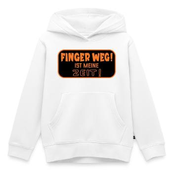 Finger Weg Zeit - Kinder Premium Organic Hoodie - Weiß - Vorne - AI Model Kid Female (0cm)