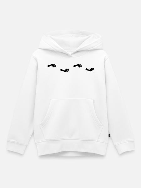Fußabdruck - Kinder Premium Organic Hoodie - Weiß