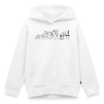 Evolution Computerarbeit - Kinder Premium Organic Hoodie - Weiß - Vorne - AI Model Kid Female (0cm)