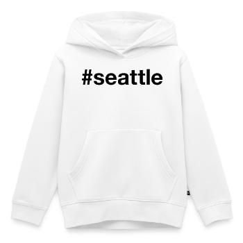 SEATTLE Hashtag Grunge - Sweat Premium à capuche enfant bio - blanc - Devant - AI Model Kid Female (0cm)