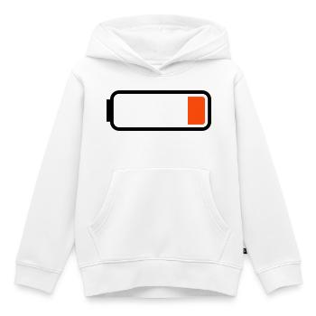 Batterie leer - Kinder Premium Organic Hoodie - Weiß - Vorne - AI Model Kid Female (0cm)