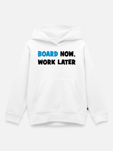 SNOWBOARD - Kinder Premium Organic Hoodie - Weiß