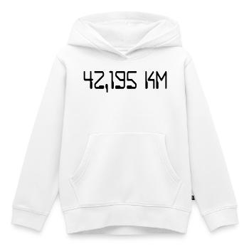 Marathon - Sweat Premium à capuche enfant bio - blanc - Devant - AI Model Kid Female (0cm)