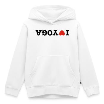 I love yoga - Kinder Premium Organic Hoodie - Weiß - Vorne - AI Model Kid Female (0cm)