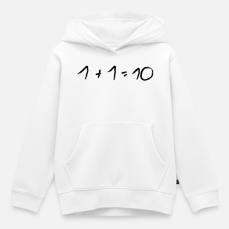 problème de maths 1 + 1 - Sweat Premium à capuche enfant bio - blanc
