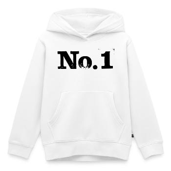 No. 1 - Nummer 1 - Kinder Premium Organic Hoodie - Weiß - Vorne - AI Model Kid Female (0cm)