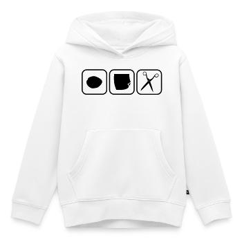 schnickschnack schnuck - Rock paper scissors - Kids Premium Organic Hoodie - white - Front - AI Model Kid Female (0cm)