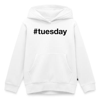 MARDI Hashtag mardi - Sweat Premium à capuche enfant bio - blanc - Devant - AI Model Kid Female (0cm)