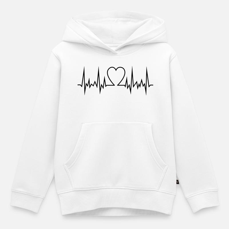 Cœur fréquents - Sweat Premium à capuche enfant bio - blanc