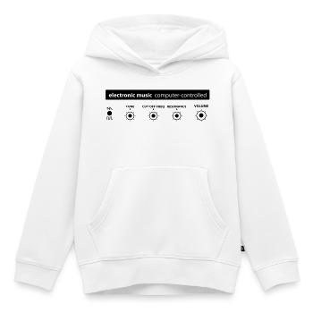 musique electronique - Sweat Premium à capuche enfant bio - blanc - Devant - AI Model Kid Female (0cm)