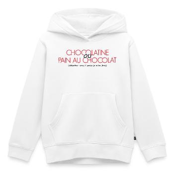 Chocolatine oder Schokoladenbrot perso ist mir egal - Kinder Premium Organic Hoodie - Weiß - Vorne - AI Model Kid Female (0cm)