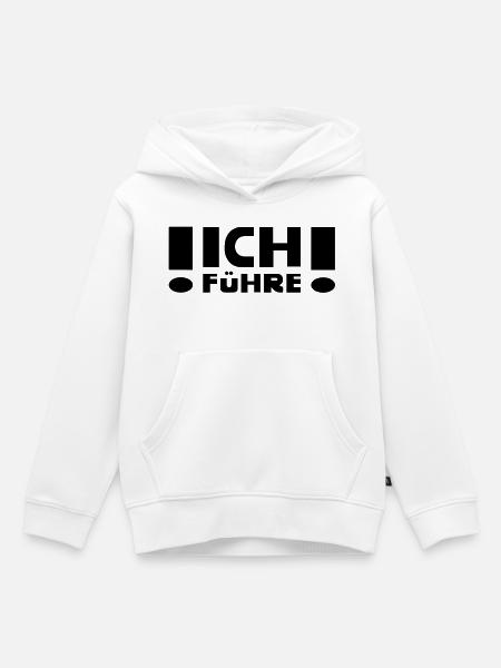 ICH führe - Kinder Premium Organic Hoodie - Weiß