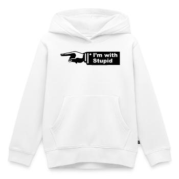 im with stupid - Kids Premium Organic Hoodie - white - Front - AI Model Kid Female (0cm)