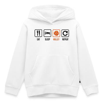 Eat. Sleep. Volley. Repeat. - Kinder Premium Organic Hoodie - Weiß - Vorne - AI Model Kid Female (0cm)