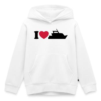 I love my yacht - Ich liebe meine Yacht - Kinder Premium Organic Hoodie - Weiß - Vorne - AI Model Kid Female (0cm)