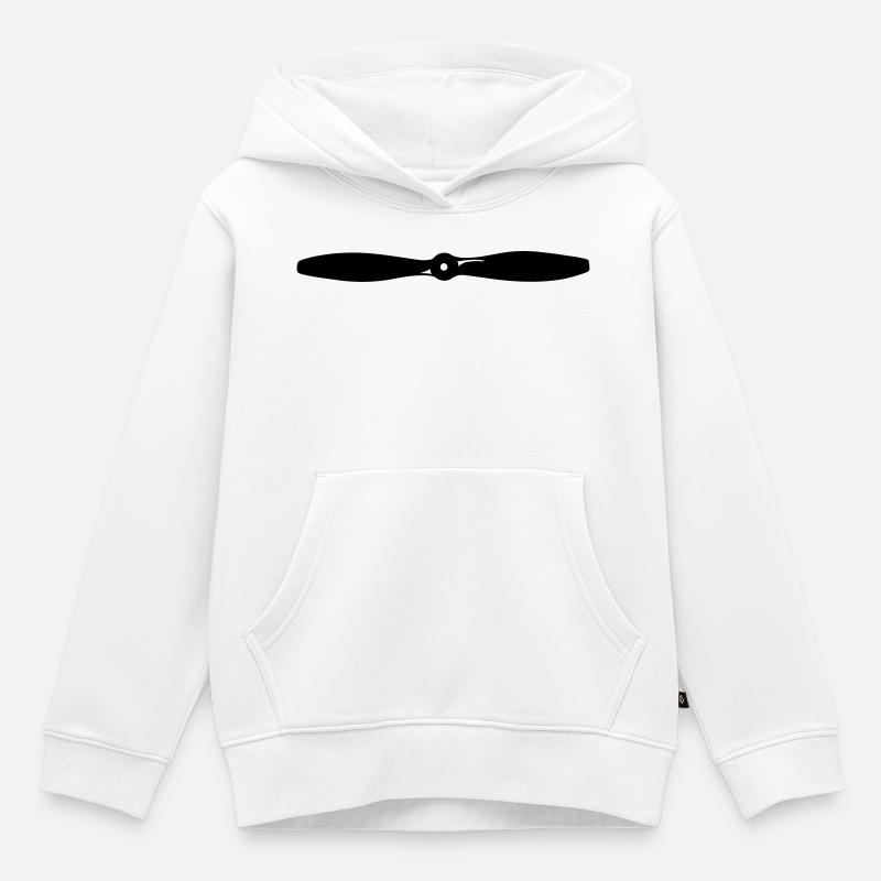 hélice - Sweat Premium à capuche enfant bio - blanc