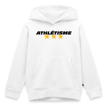 Athlétisme - Sweat Premium à capuche enfant bio - blanc - Devant - AI Model Kid Female (0cm)