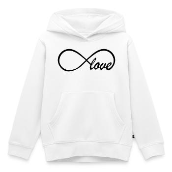Love Infinity Swag - Sweat Premium à capuche enfant bio - blanc - Devant - AI Model Kid Female (0cm)